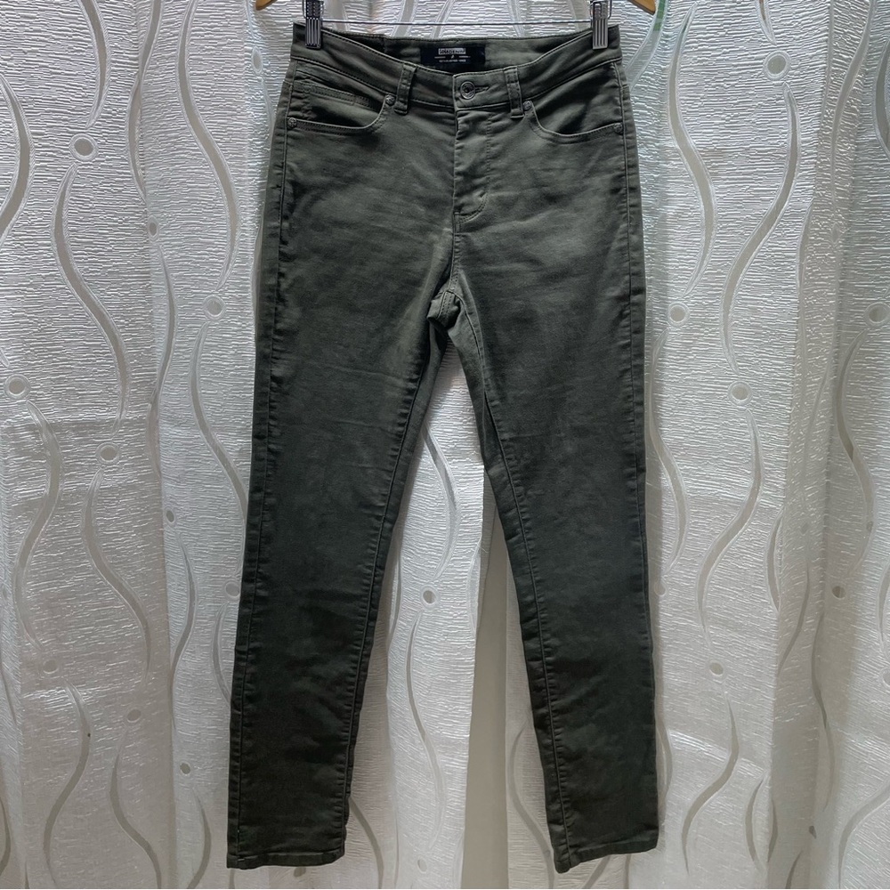 Lois Denim Pants men 30 Olive Green Excellent Slim Fit Stretch Straight Leg
